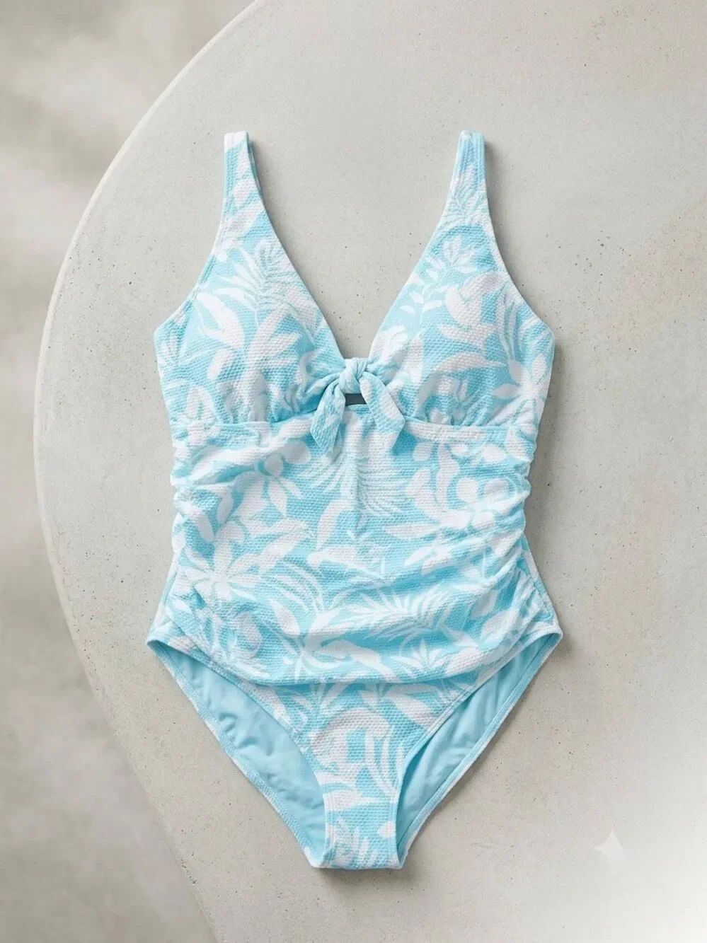 Birdsong North Shore Blue Floral Tie Front Underwire One Piece Swimsuit New